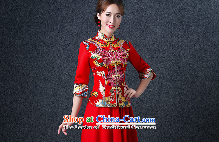 Hillo XILUOSHA) Lisa (bride qipao autumn wedding dress Chinese bows chief) cuff cheongsam dress retro red new 2015 RED M picture, prices, brand platters! The elections are supplied in the national character of distribution, so action, buy now enjoy more preferential! As soon as possible.