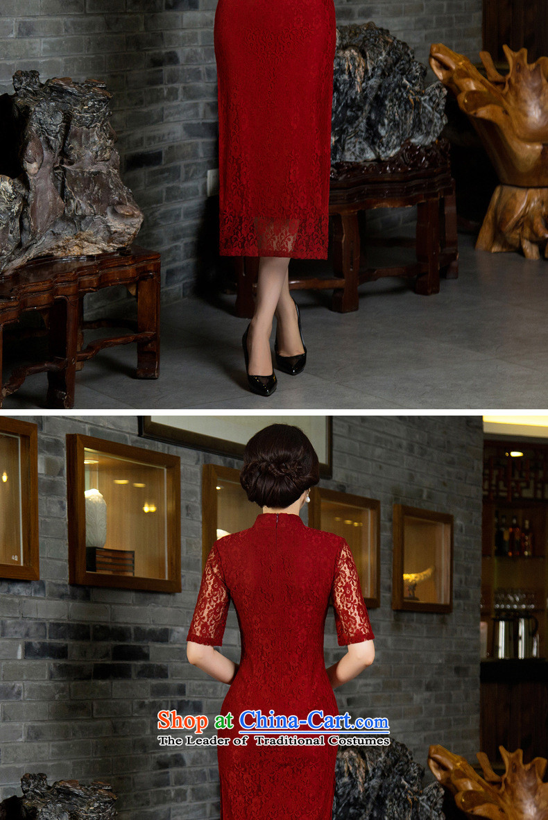 The five senses Figure Boxed New Long autumn qipao retro arts lace long qipao Sau San sexy dresses graceful white wedding dress red L picture, prices, brand platters! The elections are supplied in the national character of distribution, so action, buy now enjoy more preferential! As soon as possible.