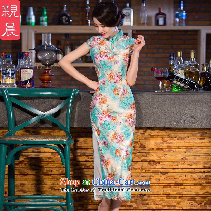 The wedding-dress Kim scouring pads cheongsam dress in the summer and autumn of 2015, with new moms older long green M, PRO-AM , , , shopping on the Internet