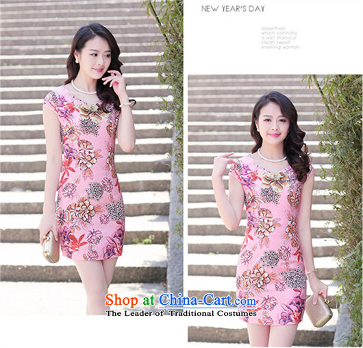 Susan Sarandon 5515#2015 Zaoyuan card summer new Stylish retro Sau San Tong load improved Ms. cheongsam dress blue on white flower XXL picture, prices, brand platters! The elections are supplied in the national character of distribution, so action, buy now enjoy more preferential! As soon as possible.