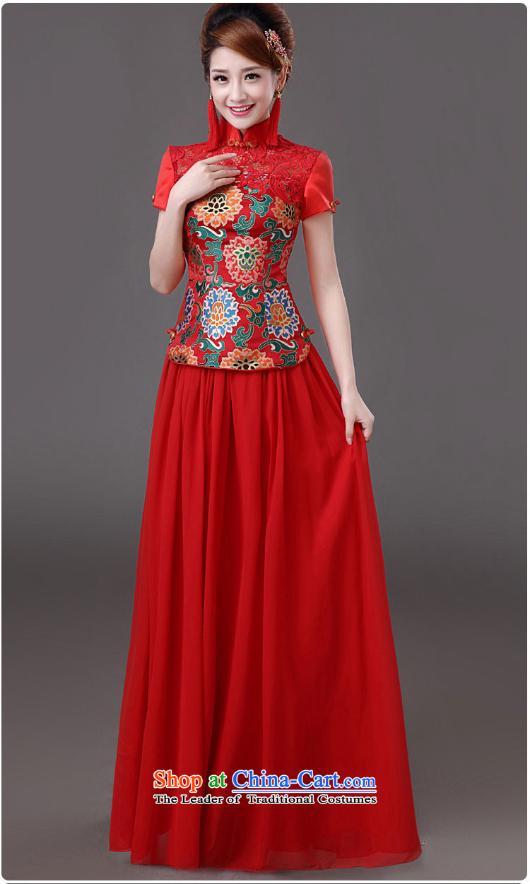 The Syrian brides service time bows Wedding Dress Short skirts, improved qipao Summer 2015 new water-soluble lace Sau San video thin retro chinese women serving the lift mast red XXL picture, prices, brand platters! The elections are supplied in the national character of distribution, so action, buy now enjoy more preferential! As soon as possible.