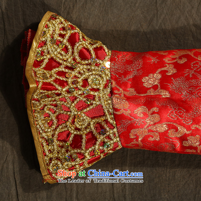 Non-you do not marry 2015 NEW CHINESE CHEONGSAM with gold wire damask stylish wedding dress short the door onto retro red wedding gown Sau San Red XL, non-you do not marry shopping on the Internet has been pressed.