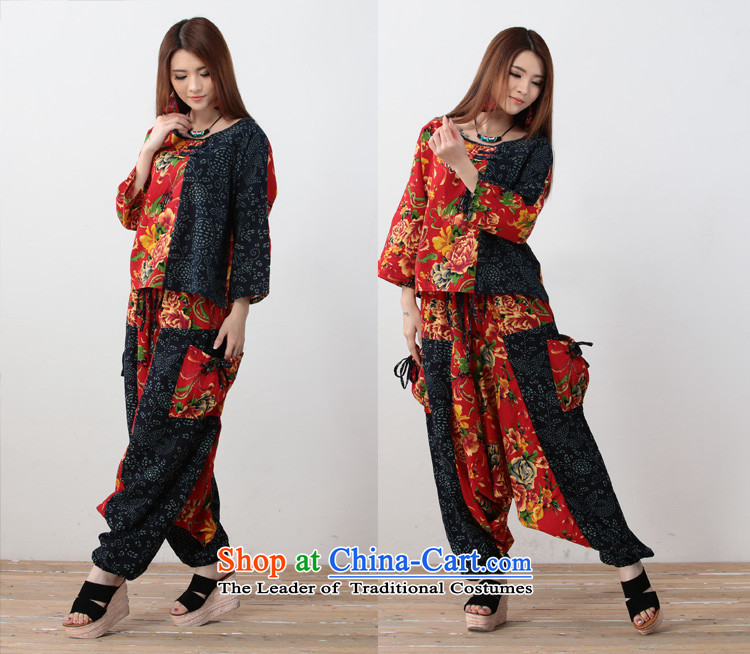 Lei Li China leizili Gigi Lai-new sports suits retro ethnic ladies casual shirt + hanging down civil trousers two kits square dance services package red XL Photo, prices, brand platters! The elections are supplied in the national character of distribution, so action, buy now enjoy more preferential! As soon as possible.