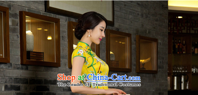 Mr Yuen Mei 2015 Ms. covered by so long cheongsam with retro autumn Ms. Aura qipao and long stylish cheongsam dress M12027 YELLOW XXL picture, prices, brand platters! The elections are supplied in the national character of distribution, so action, buy now enjoy more preferential! As soon as possible.