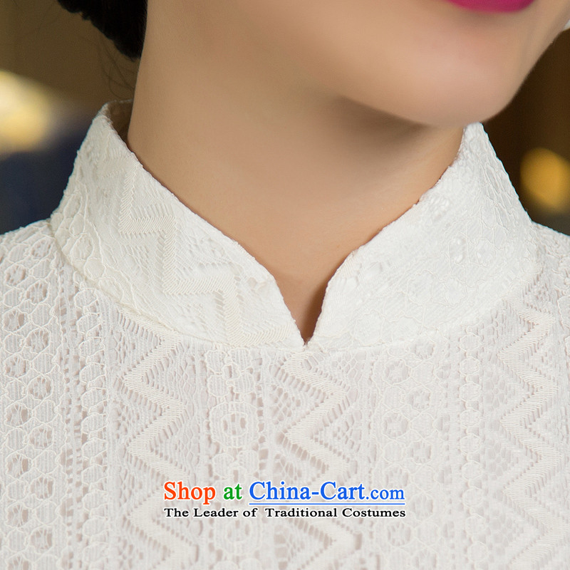 Yuan of Ms. Lam 2015 qipao white in autumn long retro look elegant qipao lace skirt new long cheongsam dress M12028 White M YUAN YUAN of SU) , , , shopping on the Internet