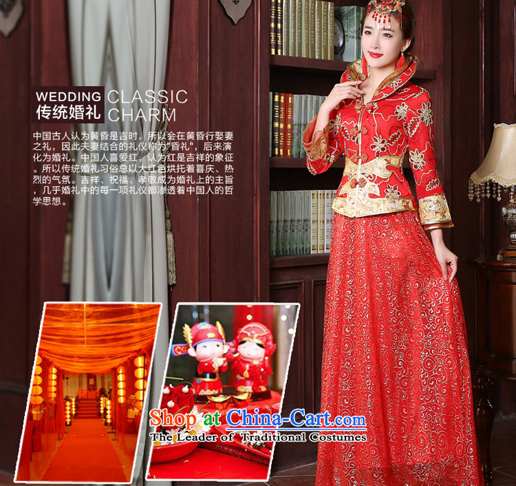 Wedding dresses brides with marriage new bows services 2015 Long improved Chinese wedding gown Red 9 Cuff L picture, prices, brand platters! The elections are supplied in the national character of distribution, so action, buy now enjoy more preferential! As soon as possible.