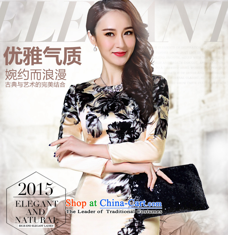 The color of the ESU 2015 skirt the girl, new autumn elegance package and Sau San step skirt retro ink dress apricot M brand, prices, picture platters! The elections are supplied in the national character of distribution, so action, buy now enjoy more preferential! As soon as possible.