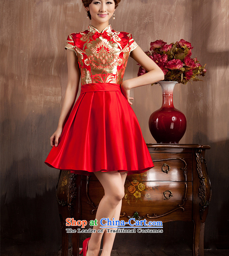 Non-you do not marry 2015 new pregnant women serving Chinese style wedding improvement of bows larger dresses Top Loin collar Bow Ties with elegant qipao back door onto D= Top Loin short-sleeved long skirt 4XL Photo, prices, brand platters! The elections are supplied in the national character of distribution, so action, buy now enjoy more preferential! As soon as possible.