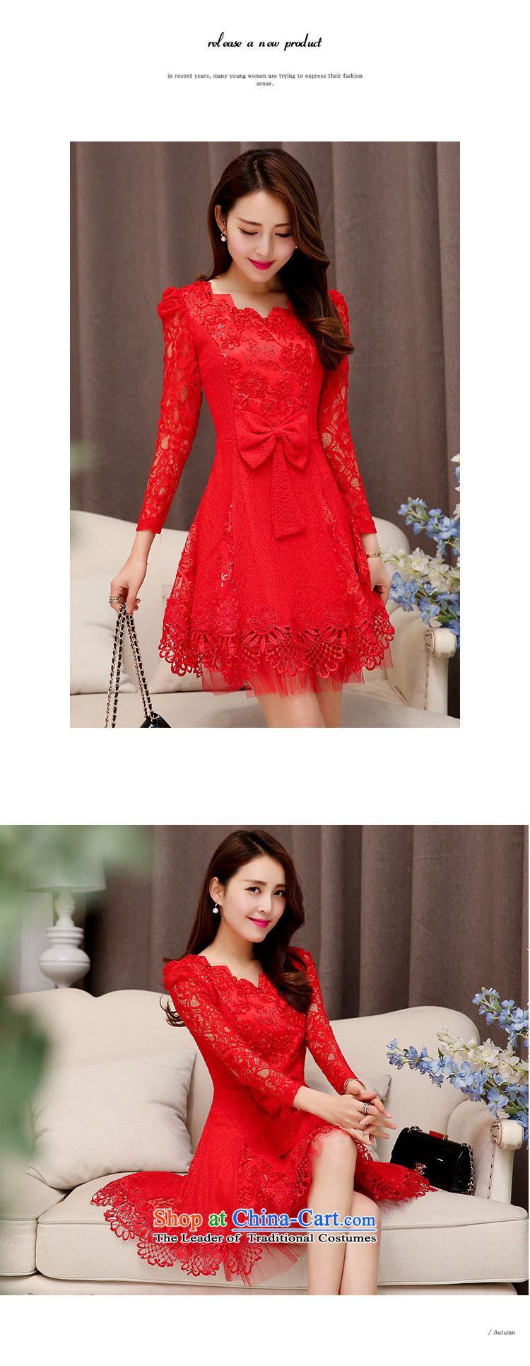 Detailed, Ju Meng 2015 winter spring and autumn the new bride wedding dress banquet small wind stylish look of incense Sau San short skirts pearl nail long-sleeved video thin, forming the dresses red XXL picture, prices, brand platters! The elections are supplied in the national character of distribution, so action, buy now enjoy more preferential! As soon as possible.