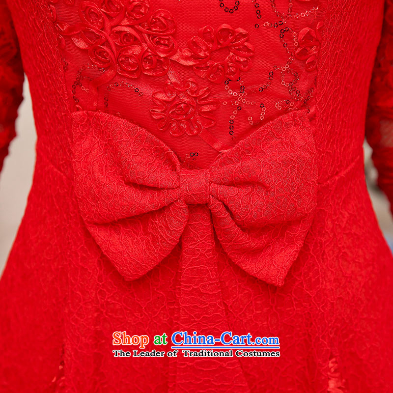 Detailed, Ju Meng 2015 winter spring and autumn the new bride wedding dress banquet small wind stylish look of incense Sau San short skirts pearl nail long-sleeved graphics, forming the thin red XXL, dresses, Ju Meng (detailed hanfeiromo) , , , shopping o