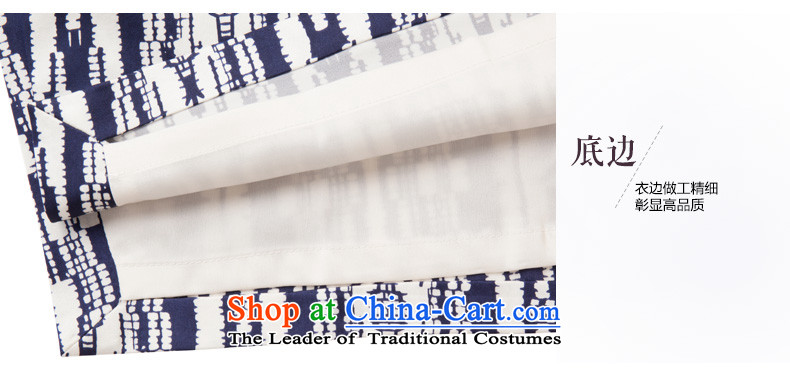 The 2015 autumn wood really new Silk Cheongsam dress women's stylish cheongsam dress Sau San dresses 53425 02 Blue on white, pictures, prices, Xxl(a) brand platters! The elections are supplied in the national character of distribution, so action, buy now enjoy more preferential! As soon as possible.