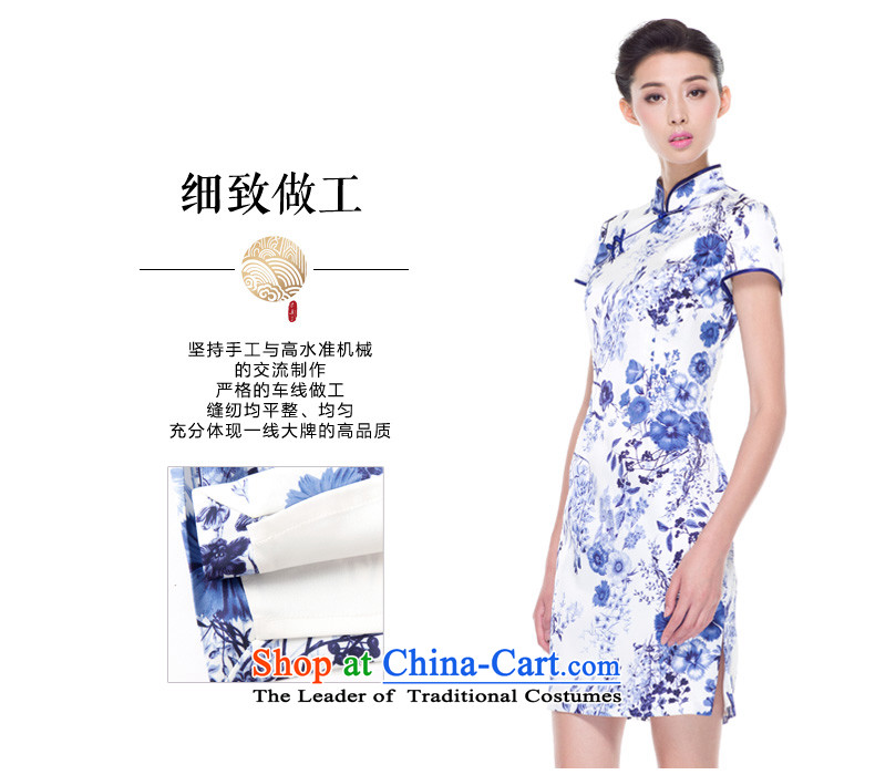 The 2015 autumn wood really new blue qipao skirt was decorated female temperament dresses daily Chinese 53446 02 Blue on white L picture, prices, brand platters! The elections are supplied in the national character of distribution, so action, buy now enjoy more preferential! As soon as possible.