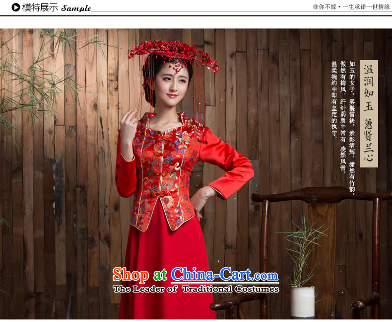 Non-you do not marry autumn 2015 new wedding dress silk damask bows to sepia long-sleeved qipao Chinese enhancement of Sau San embroidery back door onto Red 2XL Photo, prices, brand platters! The elections are supplied in the national character of distribution, so action, buy now enjoy more preferential! As soon as possible.