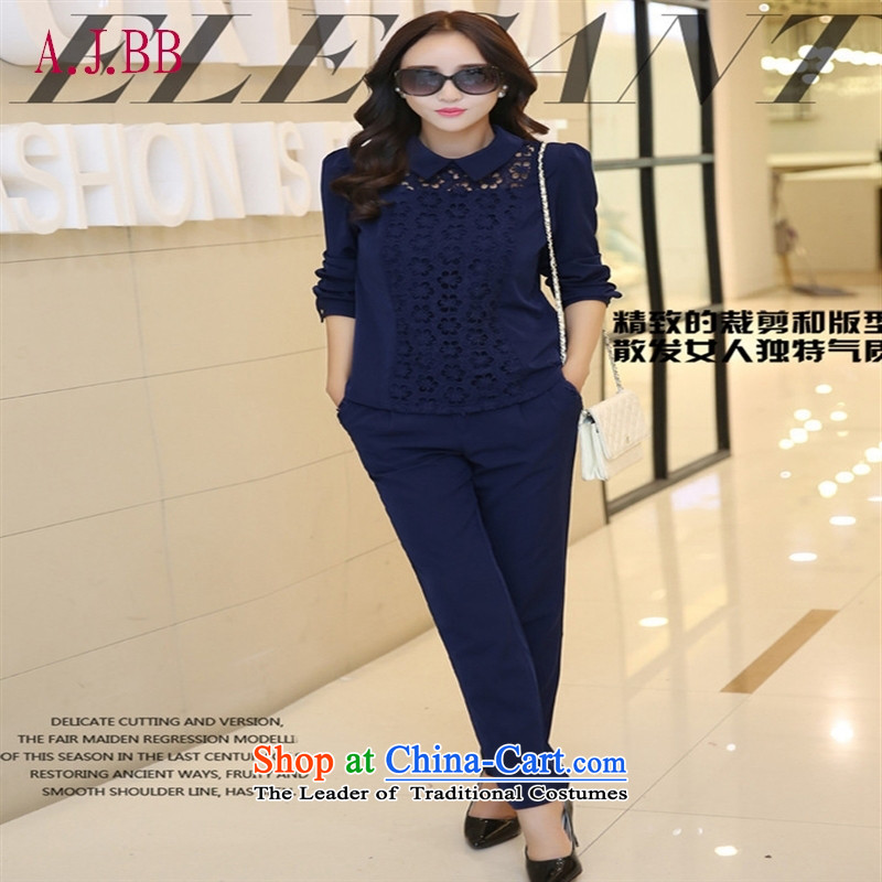 'Connie Korean Memnarch autumn 2015 installed new women's professional attire lace stitching for long-sleeved video thin dolls pencil trousers two kits micro-letter agent XXL,A.J.BB,,, shopping on the Internet