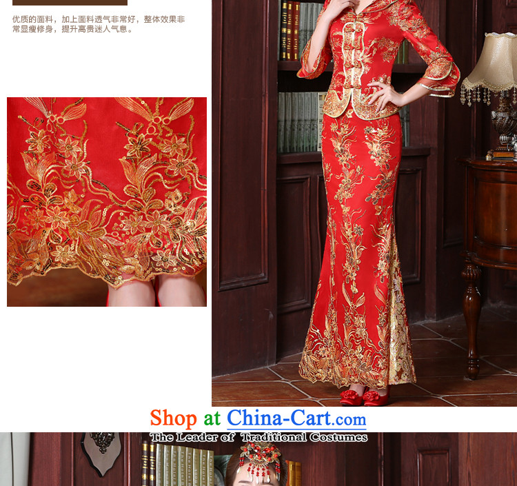 Red bows service bridal dresses with long 2015 New Chinese wedding dress back door service wedding dress 7 Cuff S picture, prices, brand platters! The elections are supplied in the national character of distribution, so action, buy now enjoy more preferential! As soon as possible.