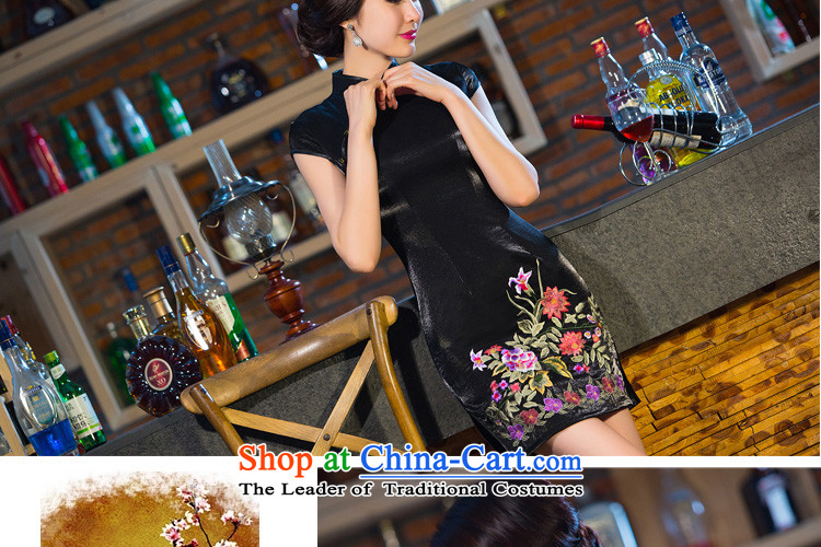 Time-to-day improved qipao Syrian short, 2015 New black cheongsam dress autumn Ms. retro cheongsam dress MOM pack black L picture, prices, brand platters! The elections are supplied in the national character of distribution, so action, buy now enjoy more preferential! As soon as possible.