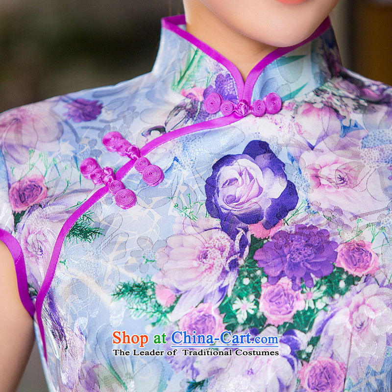 Time the  new autumn 2015 Syria replace short qipao improved stylish Sau San cheongsam dress retro-day large picture color qipao S time Syrian shopping on the Internet has been pressed.