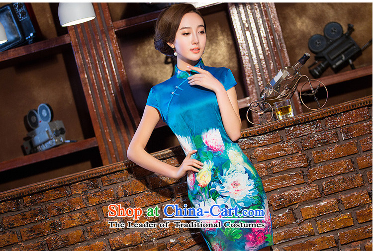 The Syrian Arab Republic 2015 Autumn time new improved cheongsam dress cheongsam dress large paintings retro code graphics thin mother light blue M image loading, prices, brand platters! The elections are supplied in the national character of distribution, so action, buy now enjoy more preferential! As soon as possible.