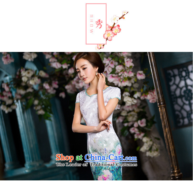 Time Syrian  qipao autumn 2015 replacing the new daily dresses improved stylish and elegant qipao gown small strain Sau San round-neck collar picture color S picture, prices, brand platters! The elections are supplied in the national character of distribution, so action, buy now enjoy more preferential! As soon as possible.