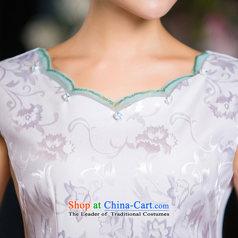 Time Syrian  qipao autumn 2015 replacing the new daily dresses improved stylish and elegant qipao gown small strain Sau San round-neck collar picture color S time Syrian shopping on the Internet has been pressed.