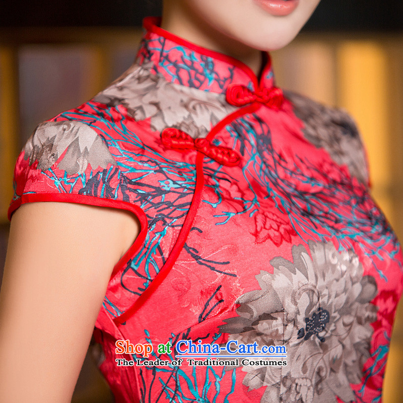 Syria qipao 2015 Fall Time New Stylish retro improved graphics thin daily short Sau San, qipao dresses female red XL, Syria has been pressed time shopping on the Internet