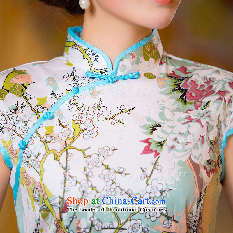 Time the new 2015 Syria cheongsam with daily improved retro autumn elegant qipao short skirts and women of qipao code video picture color XL, stay thin Syrian shopping on the Internet has been pressed.