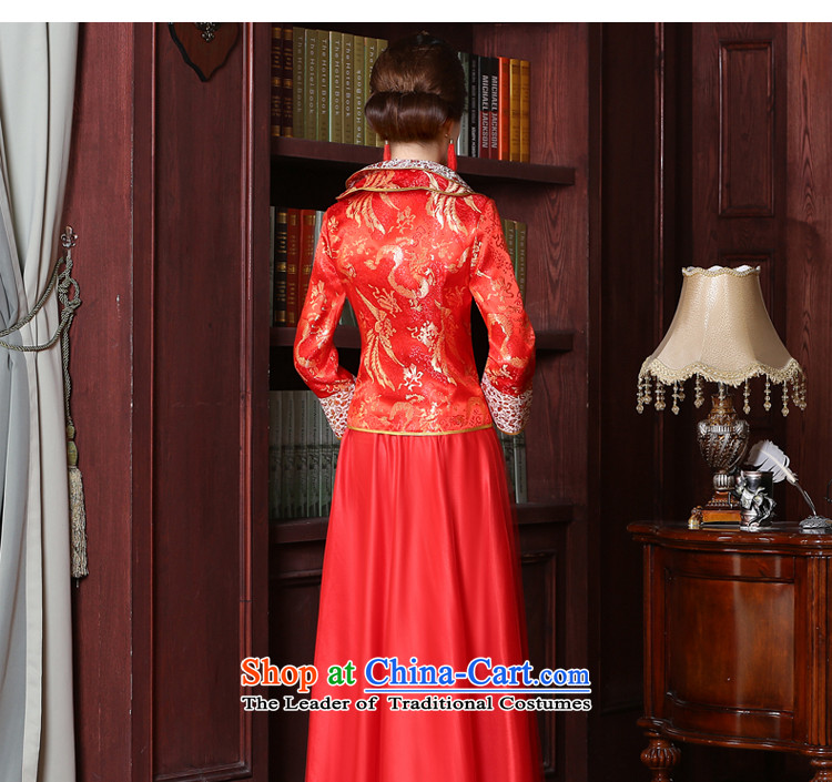 Toasting champagne served Chinese qipao bride wedding dress girl brides with red 2015 new re-door service long wedding gown of 9 M pictures, price cuff, brand platters! The elections are supplied in the national character of distribution, so action, buy now enjoy more preferential! As soon as possible.