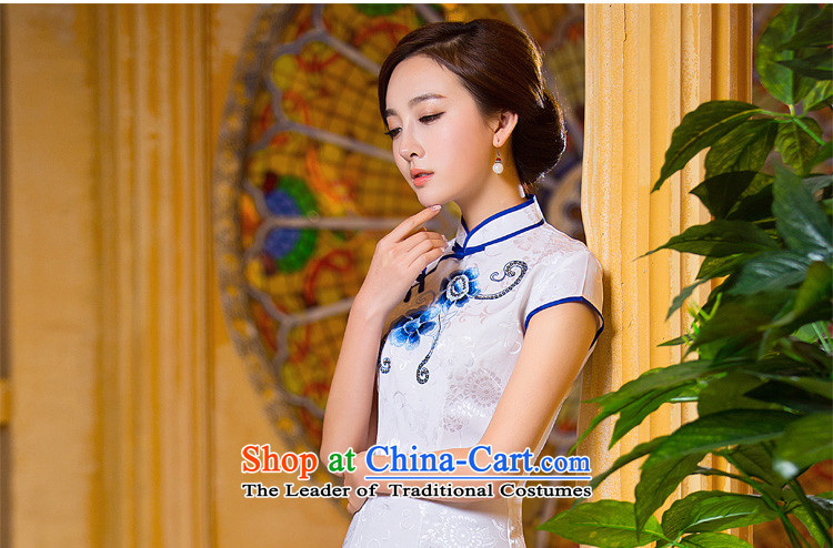 Time Syria China wind hand-painted improved qipao new stylish autumn 2015 Sau San daily short of embroidery cheongsam dress White XXL picture, prices, brand platters! The elections are supplied in the national character of distribution, so action, buy now enjoy more preferential! As soon as possible.