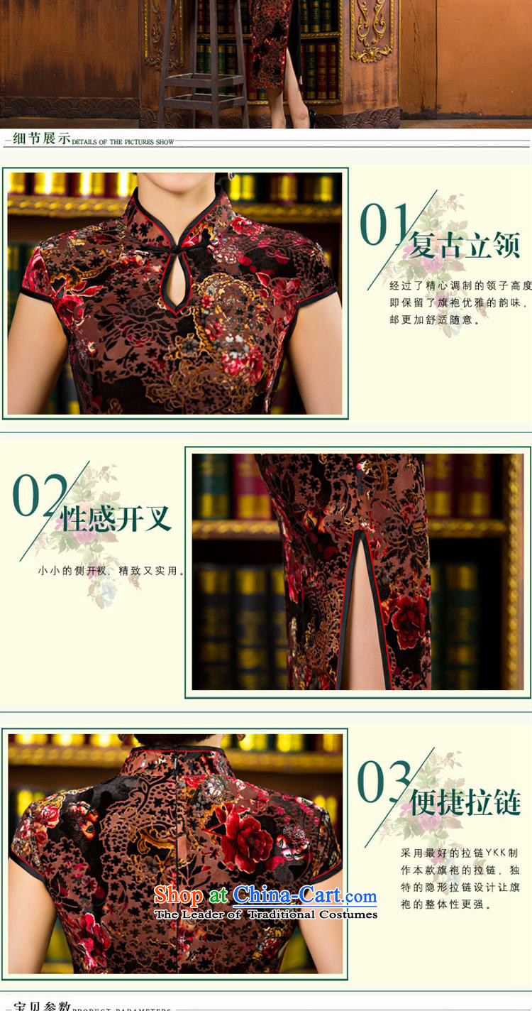 The new trendy summer qipao Sau San cheongsam dress high on's long brown velvet L photo cheongsam, prices, brand platters! The elections are supplied in the national character of distribution, so action, buy now enjoy more preferential! As soon as possible.