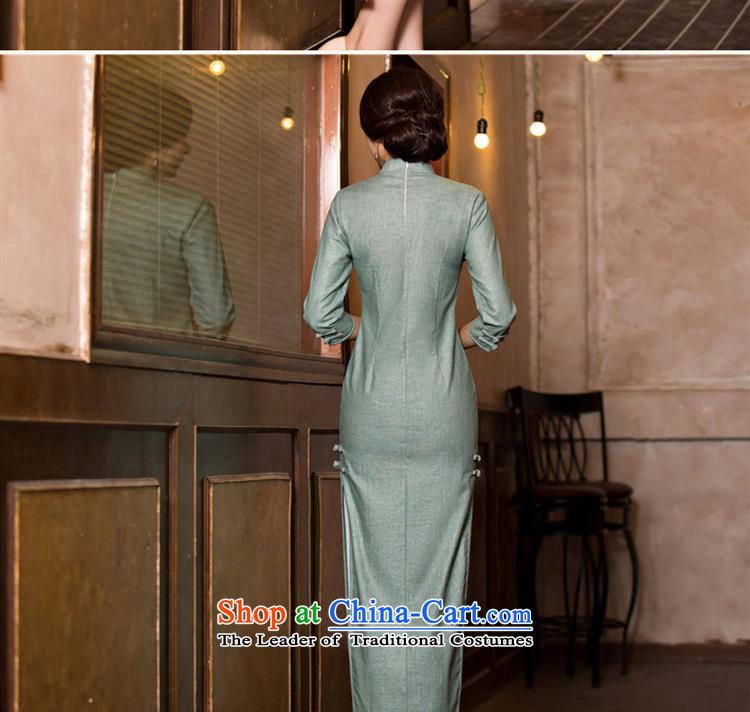 In the summer and autumn of 2015 New Long linen dresses pure color improved stylish cheongsam dress cheongsam dress 120081 XL Photo, prices, brand platters! The elections are supplied in the national character of distribution, so action, buy now enjoy more preferential! As soon as possible.