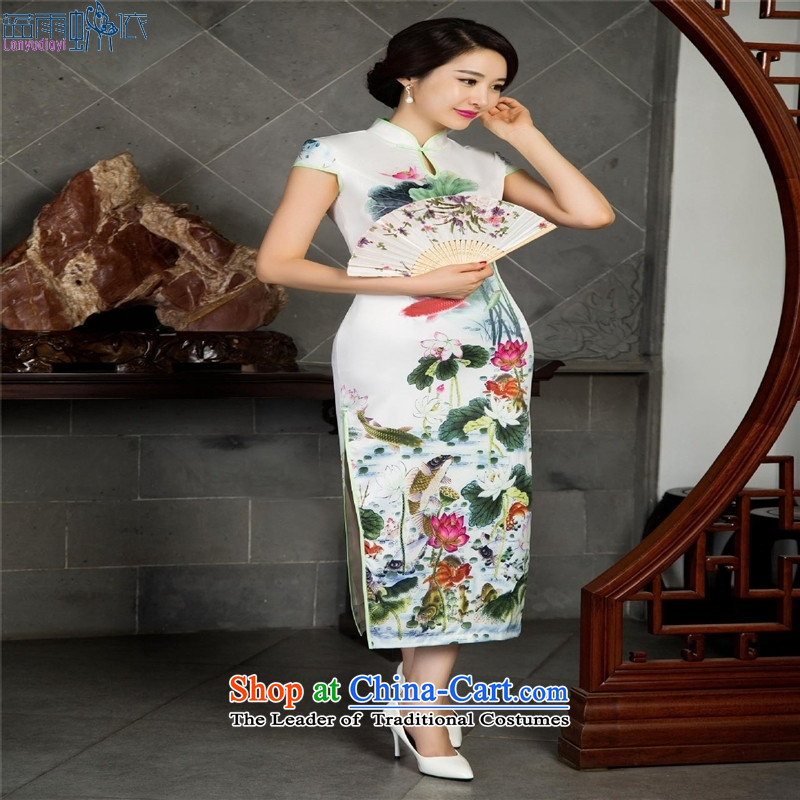 New cheongsam Sau San sleeveless improved cheongsam dress qipao 10016 that are logged in the template features , blue rain butterfly according to , , , shopping on the Internet