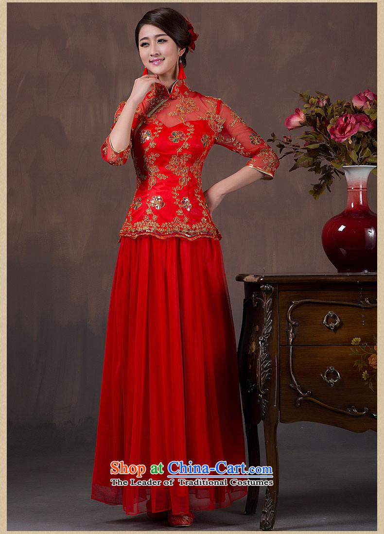You do not marry non-fall new wedding dress lace chain link fence collar cheongsam red retro-port bows services embroidery Sau San double dress wedding gown Red 7 piece set to 4XL Photo, prices, brand platters! The elections are supplied in the national character of distribution, so action, buy now enjoy more preferential! As soon as possible.