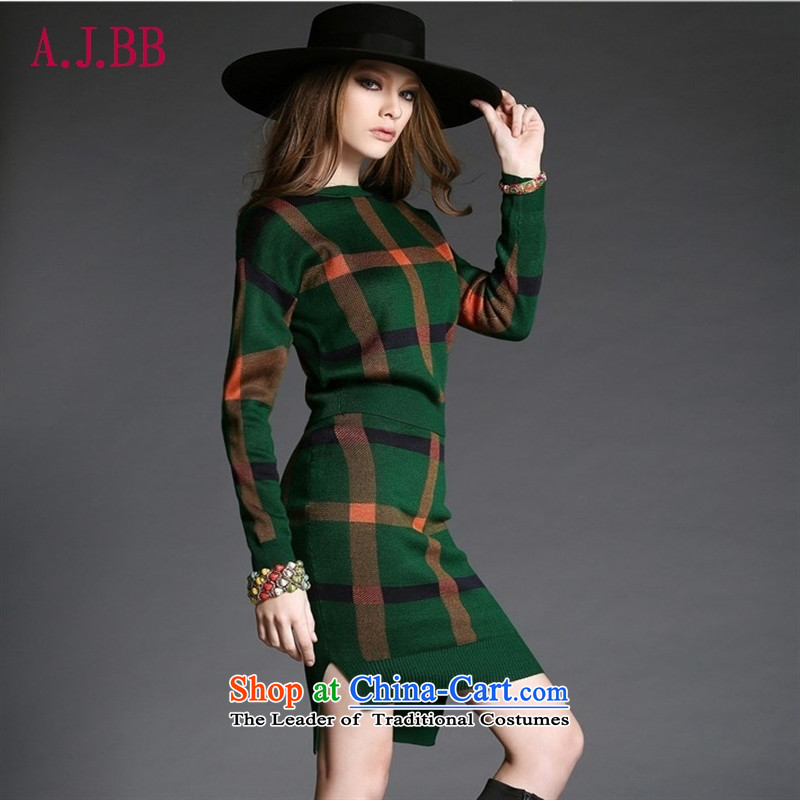 'Connie apparels Memnarch autumn 2015 Western new boxed sweater skirt Fashion Plaid Sau San package and forming the skirt kit are code ,A.J.BB,,, blue skirt shopping on the Internet