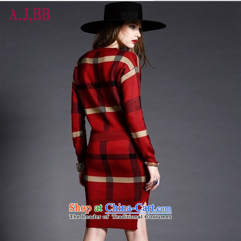 'Connie apparels Memnarch autumn 2015 Western new boxed sweater skirt Fashion Plaid Sau San package and forming the skirt kit are code ,A.J.BB,,, blue skirt shopping on the Internet