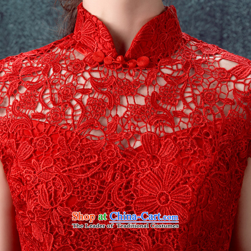 According to Lin Sha evening dresses new 2015 autumn and winter retro crowsfoot bride bows service long red cheongsam dress Sau San marriage in accordance with Lin sha red s , , , shopping on the Internet