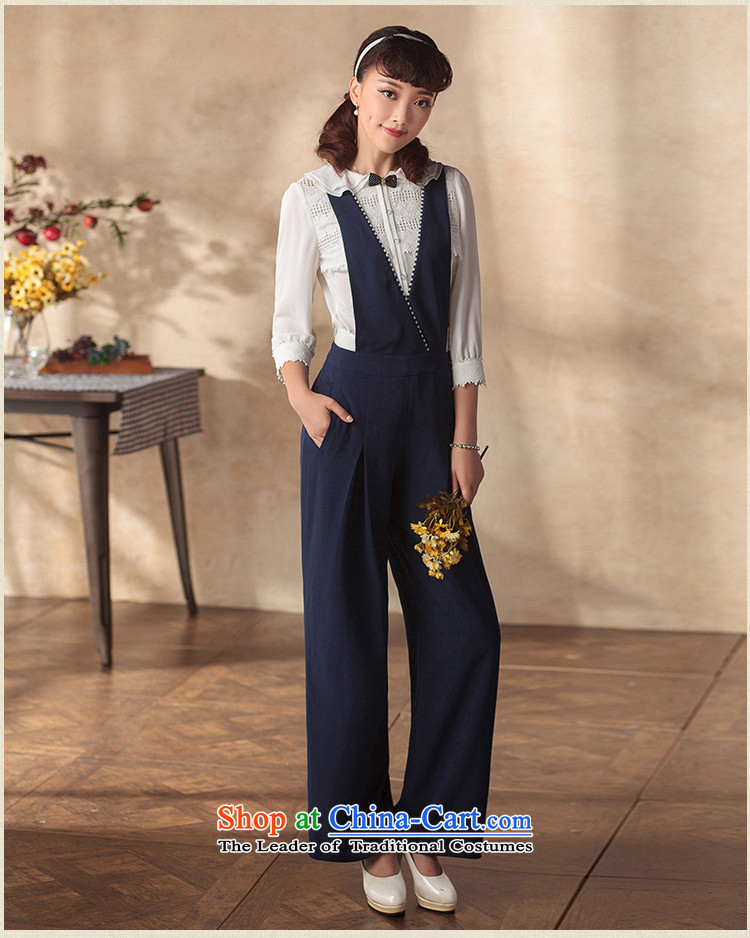 A Pinwheel Without Wind the world autumn Yat) strap trousers 2015 new Wild ethnic vogue STRAP WIDTH-legged pants color navy pre-sale 3 days M picture, prices, brand platters! The elections are supplied in the national character of distribution, so action, buy now enjoy more preferential! As soon as possible.