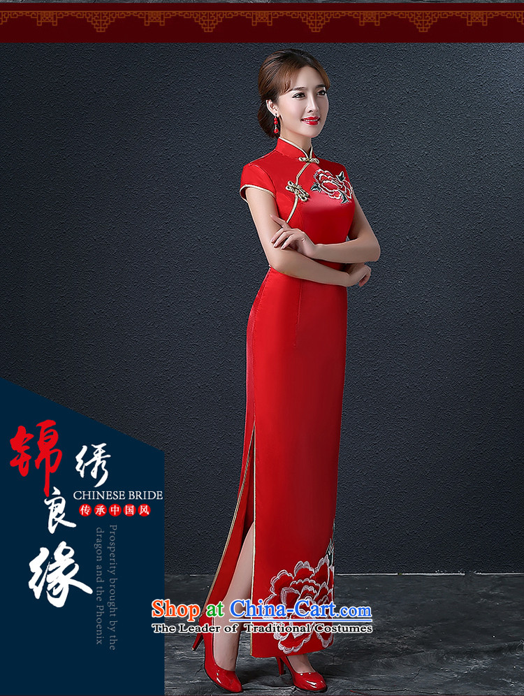 Hillo Lisa (XILUOSHA) Bride cheongsam embroidery 2015 new summer marriage services long retro bows Chinese wedding dresses dress red red XXL picture, prices, brand platters! The elections are supplied in the national character of distribution, so action, buy now enjoy more preferential! As soon as possible.