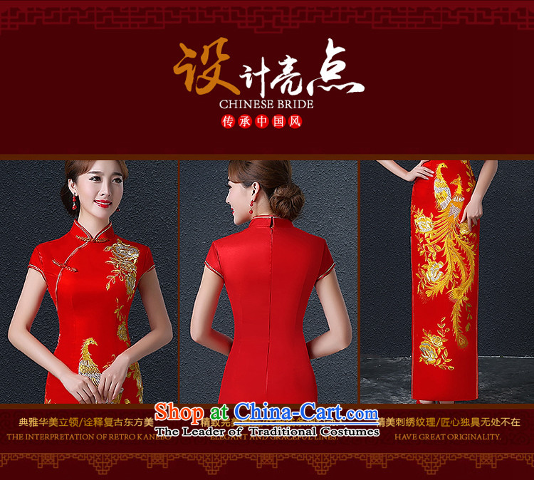 Hillo Lisa (XILUOSHA) Marriage qipao retro Phoenix Chinese embroidery long bride services bows dress red Door Services 2015 New Red M picture, prices, brand platters! The elections are supplied in the national character of distribution, so action, buy now enjoy more preferential! As soon as possible.