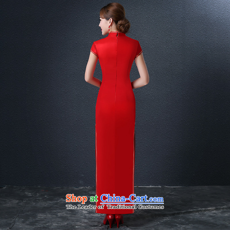 Hillo Lisa (XILUOSHA) Marriage qipao retro Phoenix Chinese embroidery long bride services bows dress red Door Services 2015 New Red M HILLO Lisa (XILUOSHA) , , , shopping on the Internet