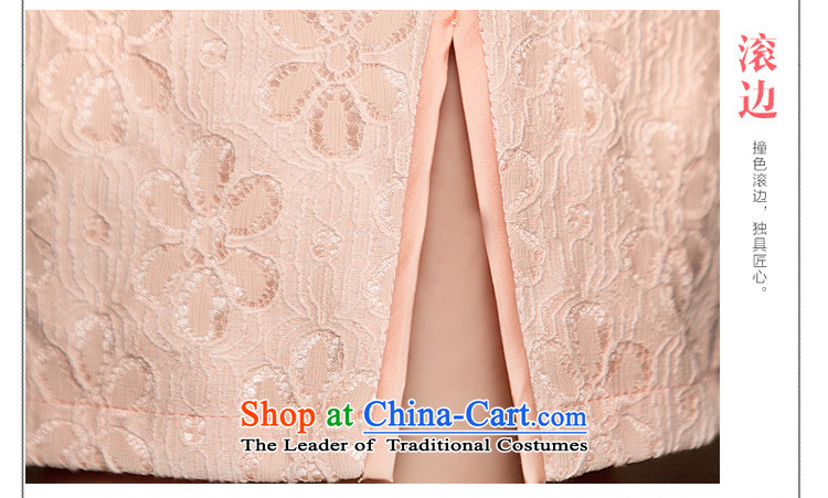 Time Syrian 2015 skirt new autumn cheongsam with lace pink Sau San cheongsam dress retro elegant qipao gown banquet improved apricot XXL picture, prices, brand platters! The elections are supplied in the national character of distribution, so action, buy now enjoy more preferential! As soon as possible.