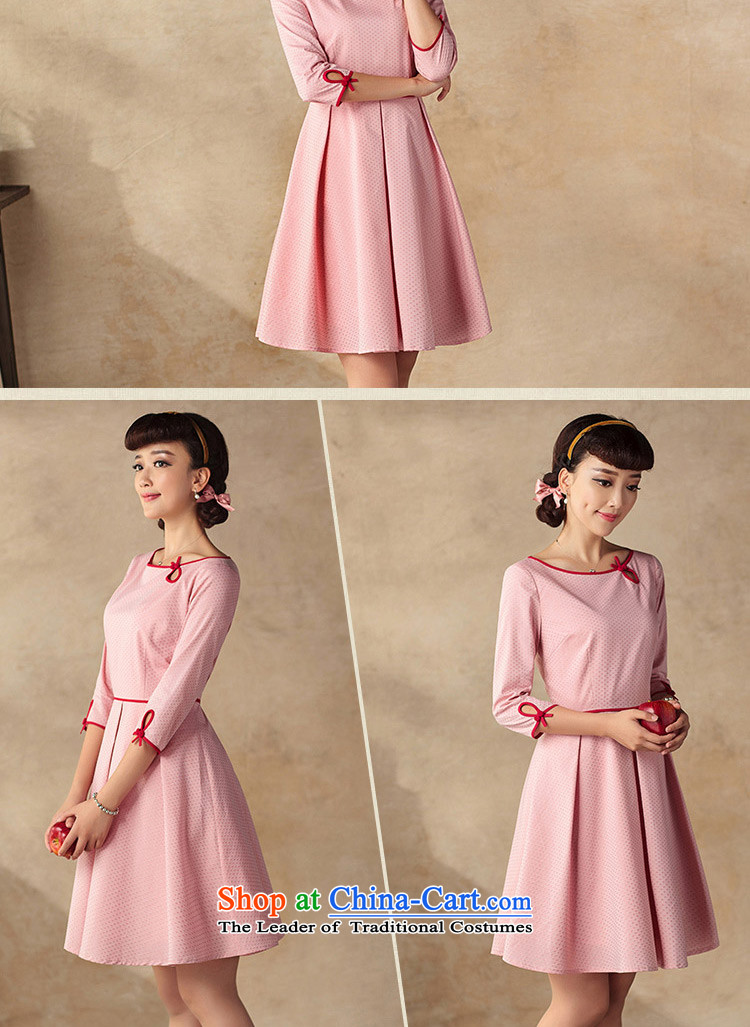 Ms Audrey EU will fall of Lady Prodigy replacing dresses 2015 new retro improved national autumn wind in long-sleeved dresses pink L picture, prices, brand platters! The elections are supplied in the national character of distribution, so action, buy now enjoy more preferential! As soon as possible.