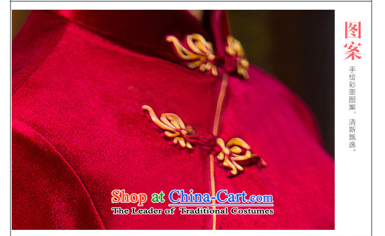 The Syrian Arab Republic 2015 autumn and winter time qipao 7 cuff improved qipao Stretch Wool forming the skirt Chinese gold and red short cheongsam dress mother red XL Photo, prices, brand platters! The elections are supplied in the national character of distribution, so action, buy now enjoy more preferential! As soon as possible.