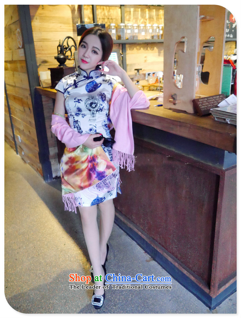 Wah Fu Ni Stylish retro elegant China wind blue qipao Blue M pictures lacquer commodes, prices, brand platters! The elections are supplied in the national character of distribution, so action, buy now enjoy more preferential! As soon as possible.