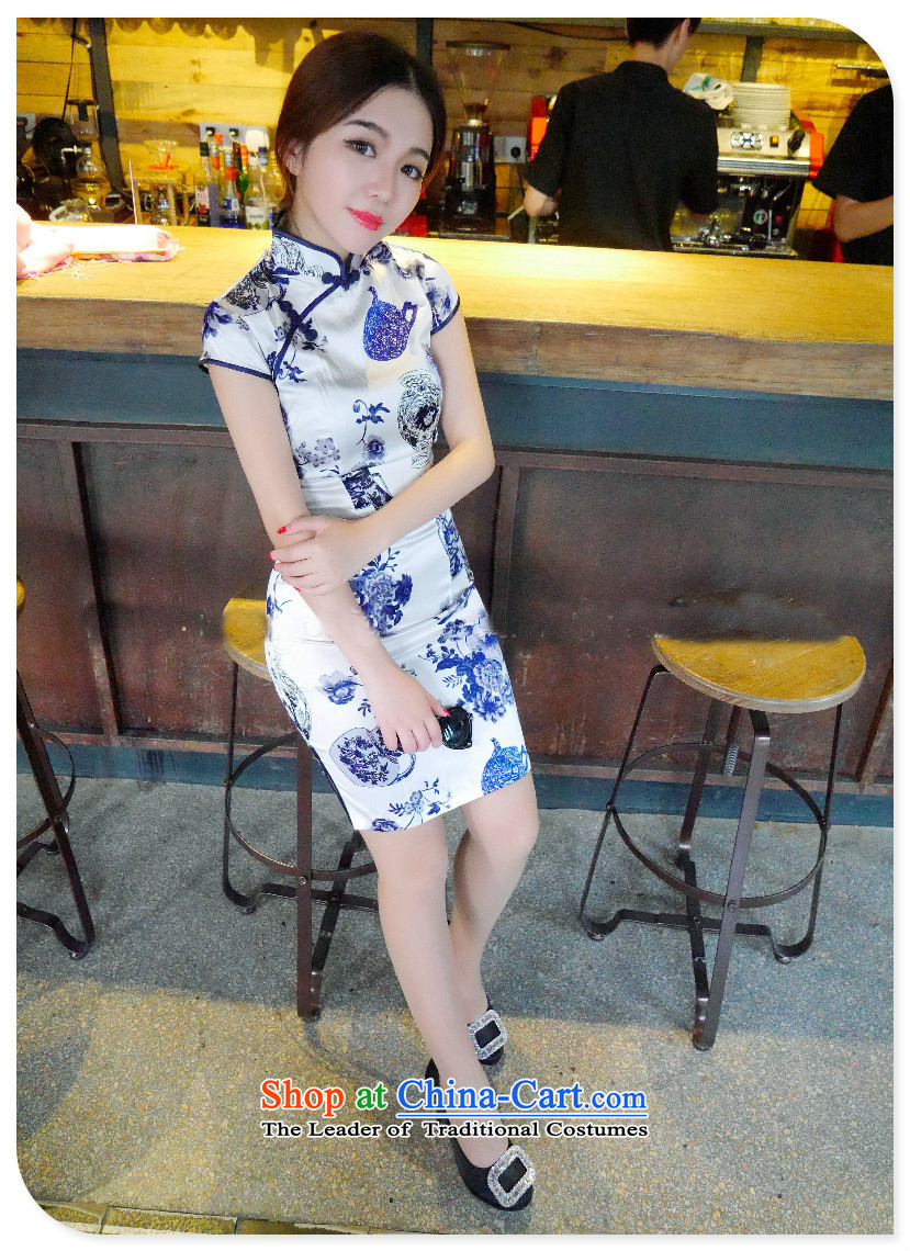 Wah Fu Ni Stylish retro elegant China wind blue qipao Blue M pictures lacquer commodes, prices, brand platters! The elections are supplied in the national character of distribution, so action, buy now enjoy more preferential! As soon as possible.