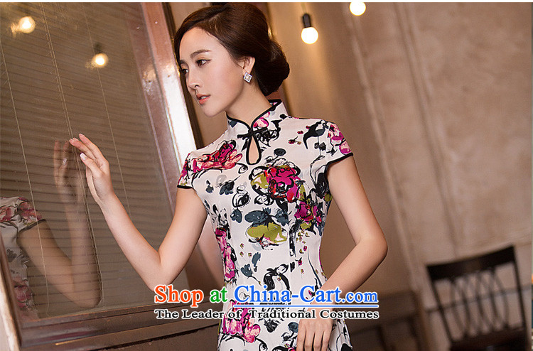 Time the  new 2015 Syria retro style improved graphics thin Sau San short of qipao dresses cheongsam dress autumn day-to-replace larger picture color pictures, prices, XL brand platters! The elections are supplied in the national character of distribution, so action, buy now enjoy more preferential! As soon as possible.