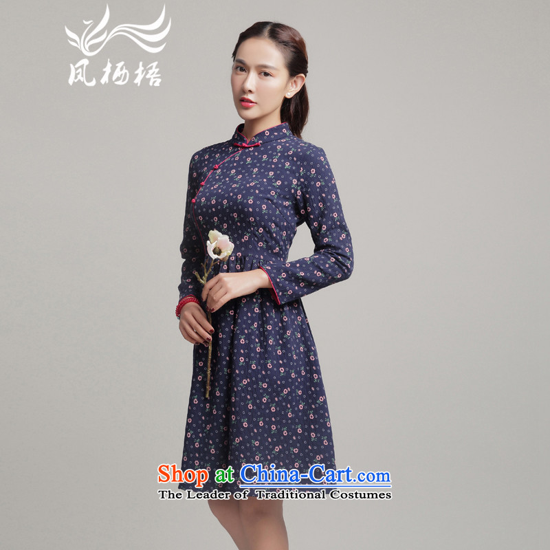 Bong-migratory 7475 Autumn 2015 new cheongsam long-sleeved small fresh dresses and stylish cotton linen cheongsam dress DQ15189 RED M Fung migratory 7475 , , , shopping on the Internet
