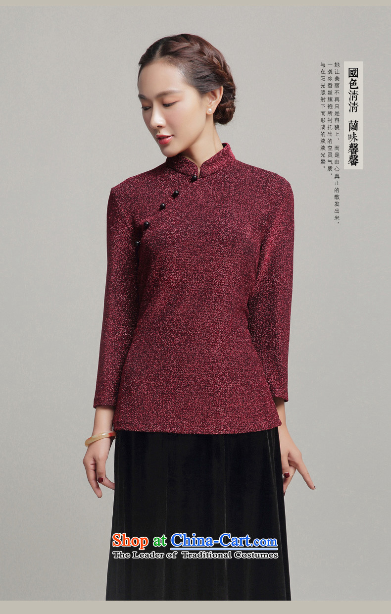 Bong-migratory 7475 Autumn 2015 new cheongsam long-sleeved blouses Tang wedding gold wire stylish shirt DQ15190 qipao purple S picture, prices, brand platters! The elections are supplied in the national character of distribution, so action, buy now enjoy more preferential! As soon as possible.
