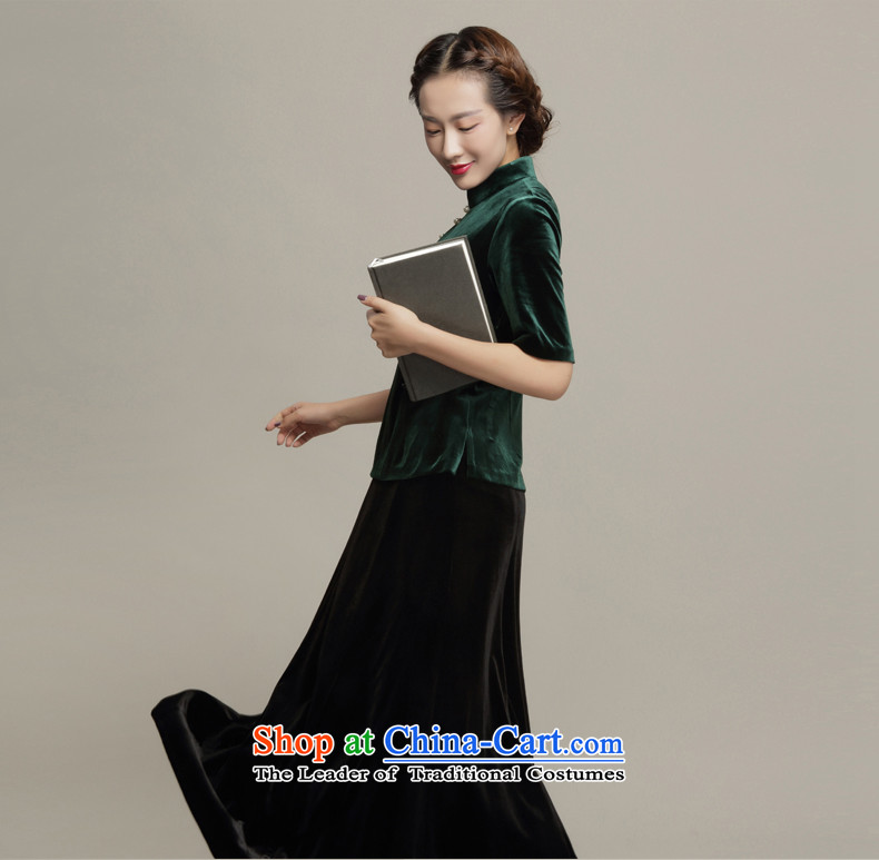 Bong-dwelling in the autumn of 7475 qipao 2015 cuff scouring pads Tang blouses retro qipao shirt DQ15192 Sau San velvet khaki XXL picture, prices, brand platters! The elections are supplied in the national character of distribution, so action, buy now enjoy more preferential! As soon as possible.