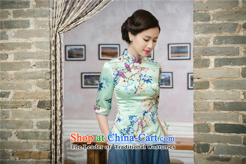 7475 2015 Autumn Fung migratory New Silk Cheongsam blouse retro Stylish retro silk Tang blouses DQ15197 SUIT XL Photo, prices, brand platters! The elections are supplied in the national character of distribution, so action, buy now enjoy more preferential! As soon as possible.