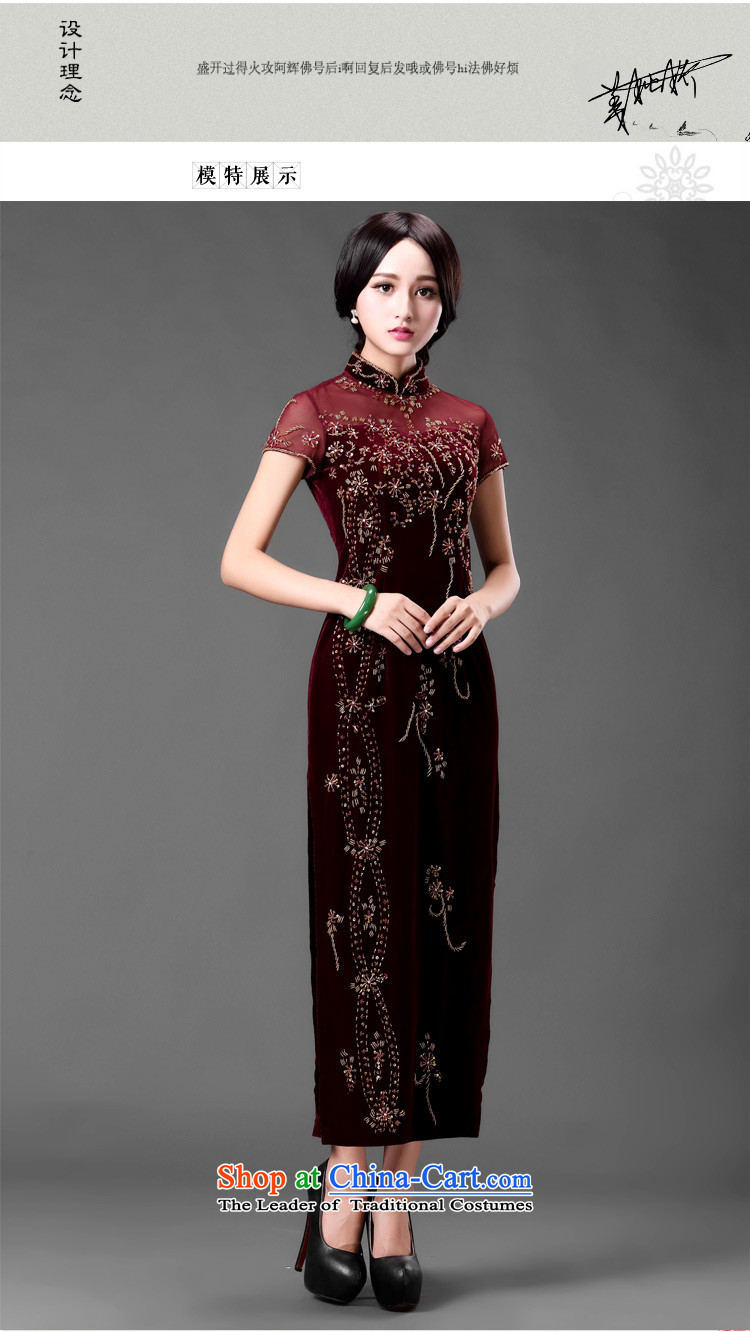 China Ethnic classic wedding banquet scouring pads nail pearl mother cheongsam dress Ms. summer improved retro dresses chestnut horses XXL picture, prices, brand platters! The elections are supplied in the national character of distribution, so action, buy now enjoy more preferential! As soon as possible.
